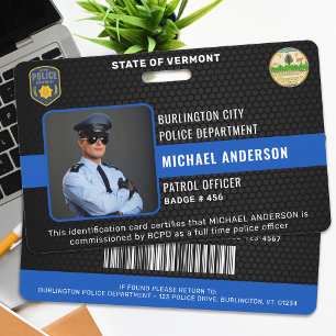 Tarjeta De Identificación Identificación Personalizada de Agente de Policía