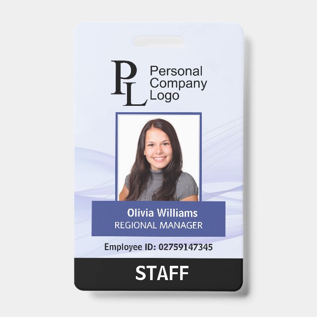 Tarjeta De Identificación Identificación personalizada de empresa vertical a (Parte frontal)