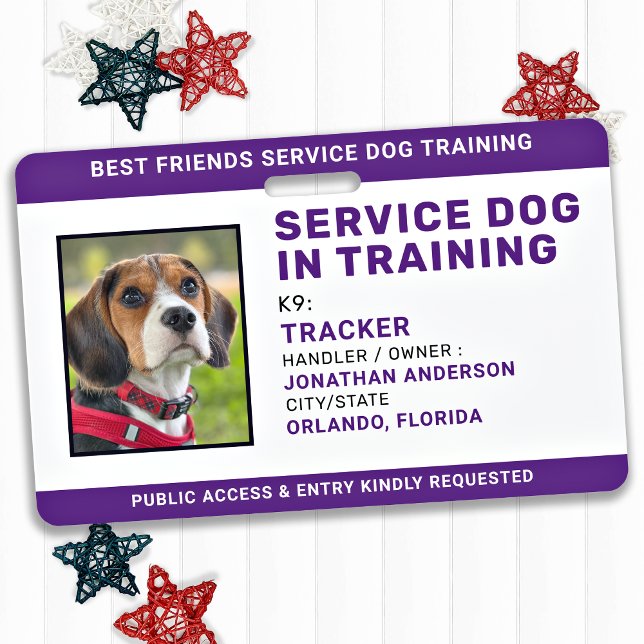 Tarjeta De Identificación Identificación Personalizada de Perro de Servicio  (Subido por el creador)