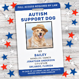 Tarjeta De Identificación Identificación Personalizada para Perro de Servici