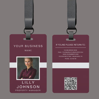 Tarjeta De Identificación Identificación Profesional con Foto y Código QR Pe