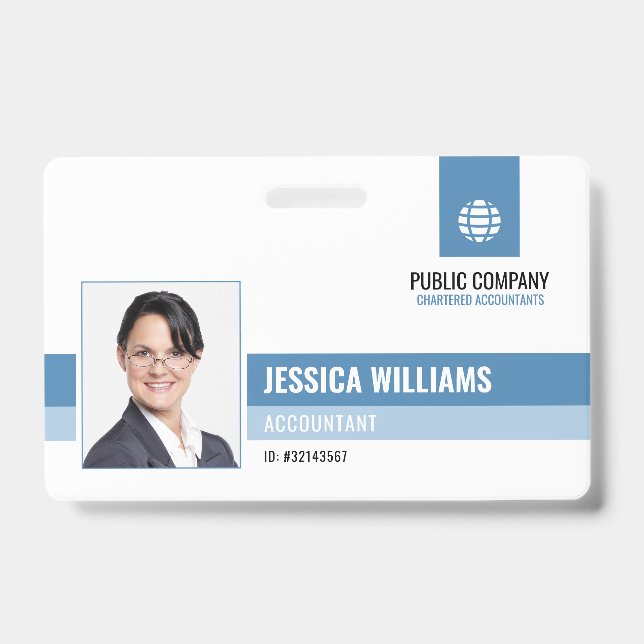 Tarjeta De Identificación Identificación profesional moderna para personal d (Parte frontal)