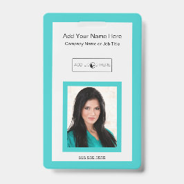 Tarjeta De Identificación identificación verde azulada del logotipo de la fo