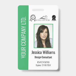 Tarjeta De Identificación Identificación Verde Personalizada de Empleado Cer