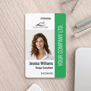 Tarjeta De Identificación Identificación verde personalizada para empleados 
