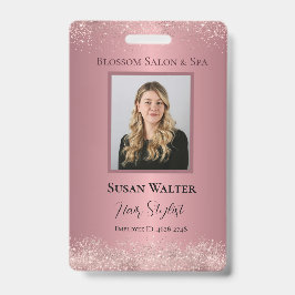Tarjeta De Identificación Identificaciones de empleados de Rose Gold Signatu