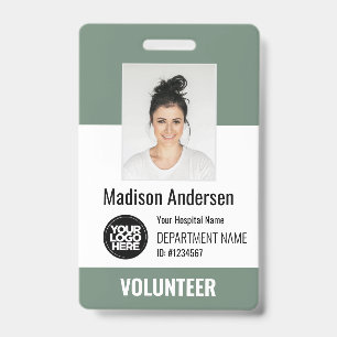 Tarjeta De Identificación Identificaciones de Foto para Voluntarios con Clip