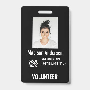 Tarjeta De Identificación Identificaciones de Foto para Voluntarios con Clip