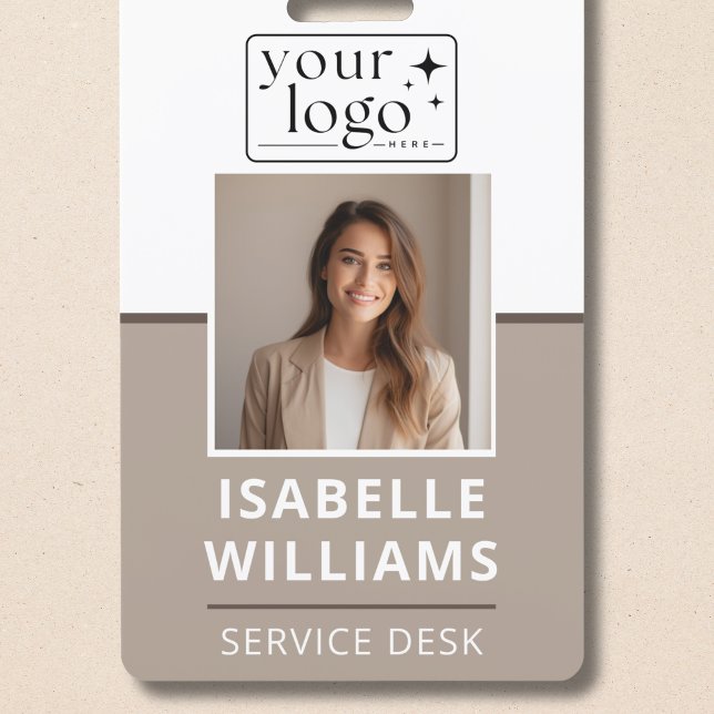 Tarjeta De Identificación Identificador de empleado de empresa mínimo modern (Modern Minimal Business Employee ID Badge)