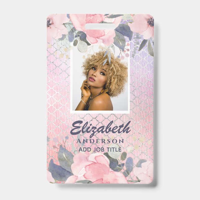 Tarjeta De Identificación IDENTIFICADOR DE FOTO - Purpurinas VIP de los empl (Parte frontal)