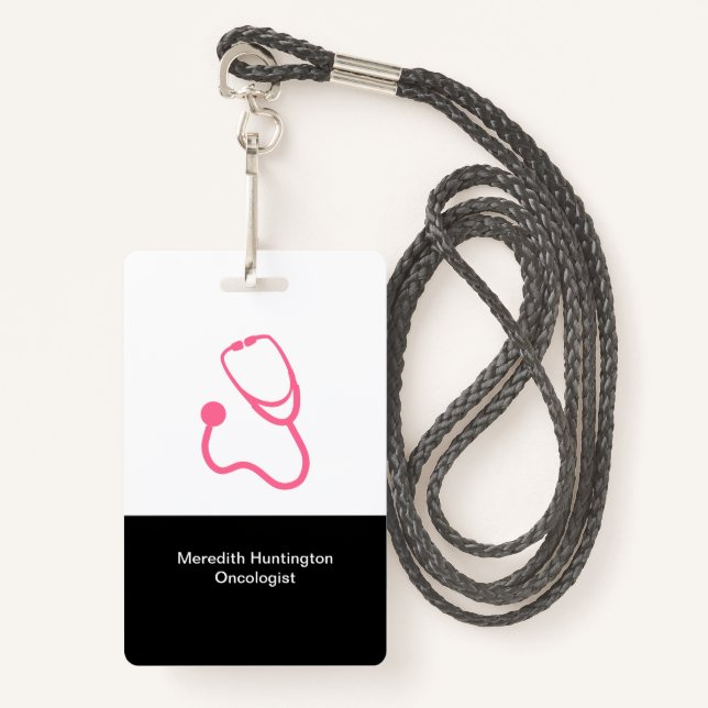 Tarjeta De Identificación Identificador de la oficina del Médica de cáncer m (Anverso son cordón)