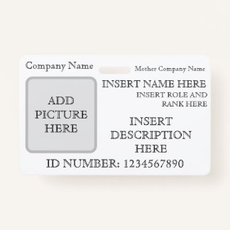 Tarjeta De Identificación Identificador de Personalizado horizontal