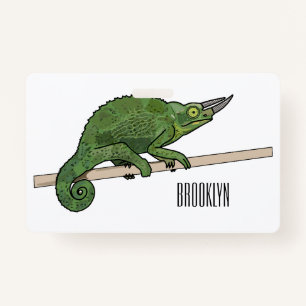 Tarjeta De Identificación Ilustracion chameleon personalizado de Jackson