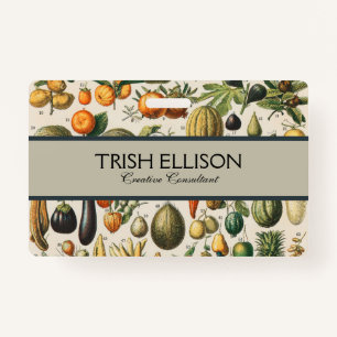 Tarjeta De Identificación Ilustracion científico botánico de frutas