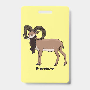Tarjeta De Identificación Ilustración de cabra Mouflon