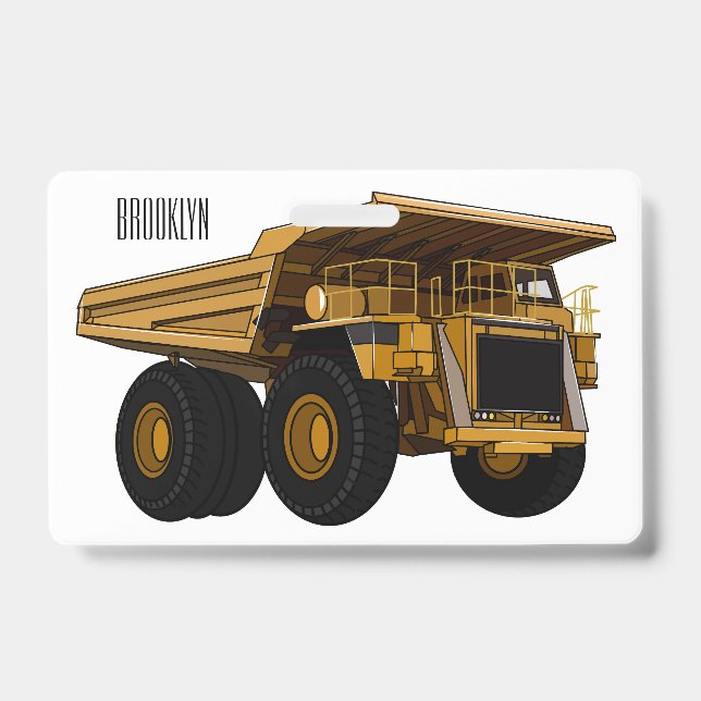 Tarjeta De Identificación ilustración de caricatura de camión de acarreo (Parte frontal)