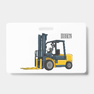 Tarjeta De Identificación Ilustración de caricatura de montacargas