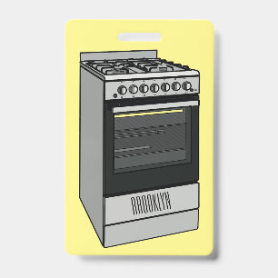Tarjeta De Identificación Ilustración de cocina eléctrica de dibujos animado