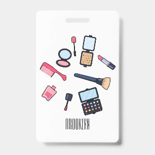 Tarjeta De Identificación Ilustracion de cosméticos/personalizados de maquil