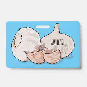 Tarjeta De Identificación Ilustración de dibujos animados de ajo