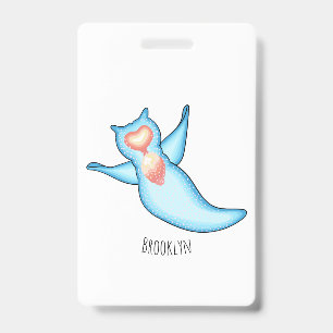 Tarjeta De Identificación ilustración de dibujos animados de ángel marino