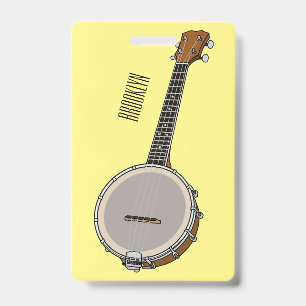 Tarjeta De Identificación ilustración de dibujos animados de banjo