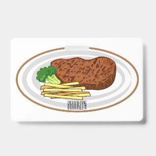 Tarjeta De Identificación ilustración de dibujos animados de bistec