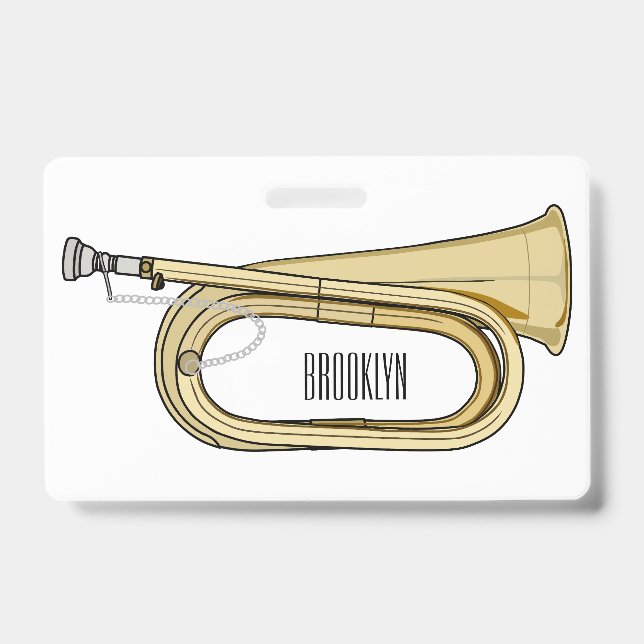Tarjeta De Identificación Ilustración de dibujos animados de Bugle (Parte frontal)