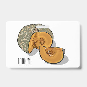 Tarjeta De Identificación Ilustración de dibujos animados de calabaza