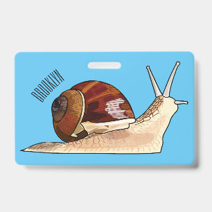 Tarjeta De Identificación Ilustración de dibujos animados de caracol