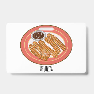 Tarjeta De Identificación Ilustración de dibujos animados de churro