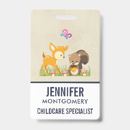 Tarjeta De Identificación Ilustración de dibujos animados de criaturas adora