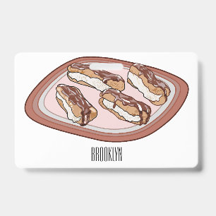 Tarjeta De Identificación Ilustración de dibujos animados de éclair de choco
