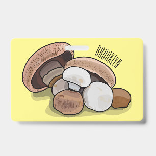 Tarjeta De Identificación Ilustración de dibujos animados de hongos