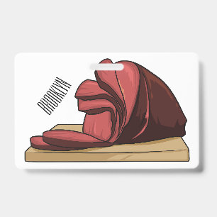 Tarjeta De Identificación Ilustración de dibujos animados de jamón