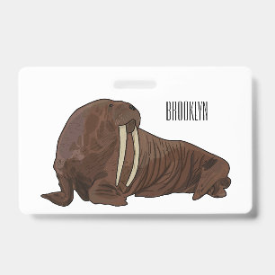 Tarjeta De Identificación ilustración de dibujos animados de morsa
