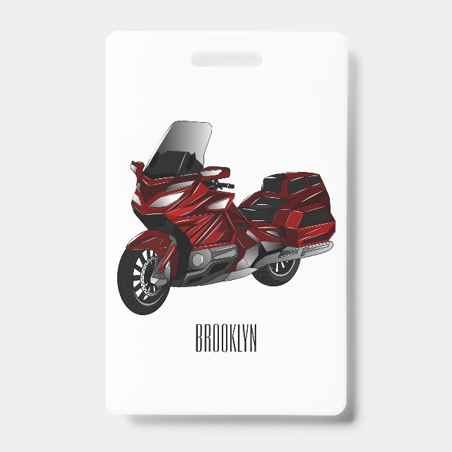 Tarjeta De Identificación Ilustración de dibujos animados de motocicleta de  (Parte frontal)