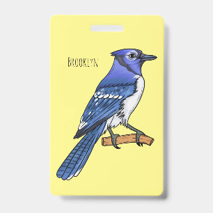 Tarjeta De Identificación Ilustración de dibujos animados de pájaro arrendaj