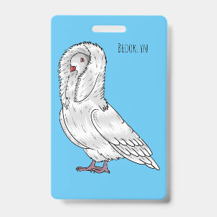 Tarjeta De Identificación Ilustración de dibujos animados de paloma jacobina