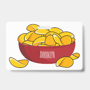 Tarjeta De Identificación Ilustración de dibujos animados de patatas fritas