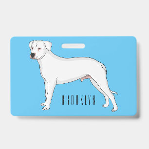 Tarjeta De Identificación ilustración de dibujos animados de perro dogo arge