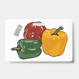 Tarjeta De Identificación Ilustración de dibujos animados de pimiento