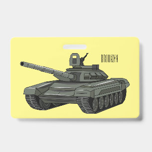 Tarjeta De Identificación Ilustración de dibujos animados de tanque