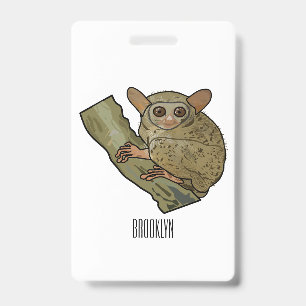 Tarjeta De Identificación ilustración de dibujos animados de tarsero