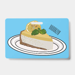 Tarjeta De Identificación Ilustración de dibujos animados de tarta de queso 