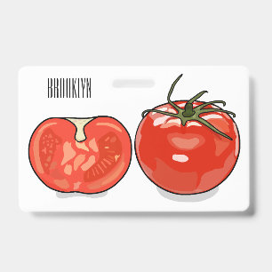 Tarjeta De Identificación Ilustración de dibujos animados de tomate