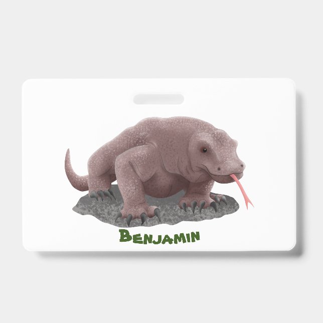 Tarjeta De Identificación Ilustracion de dragón de Komodo (Parte frontal)