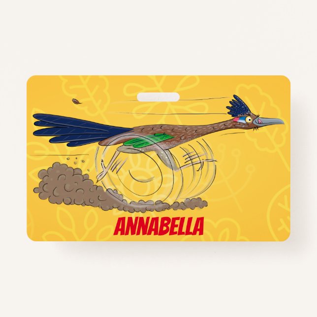 Tarjeta De Identificación Ilustracion de pájaro personalizado de pista diver (Anverso)