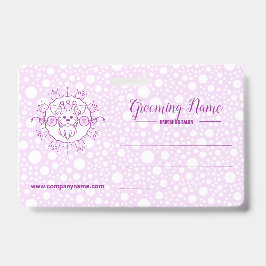 Tarjeta De Identificación Ilustracion de perro de caricatura para Grooming