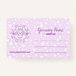 Tarjeta De Identificación Ilustracion de perro de caricatura para Grooming